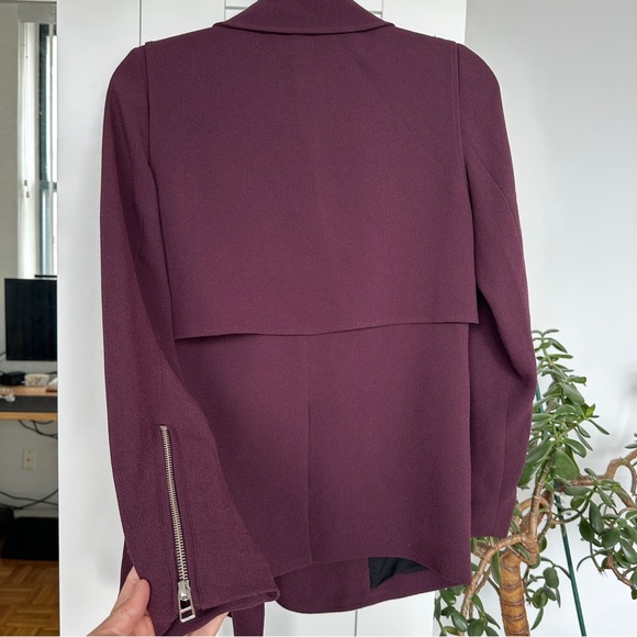 Aritizia Wilfred Burgundy Mayat Crepe Women's Jacket, Mulled Wine Color, NWOT - Picture 7 of 11